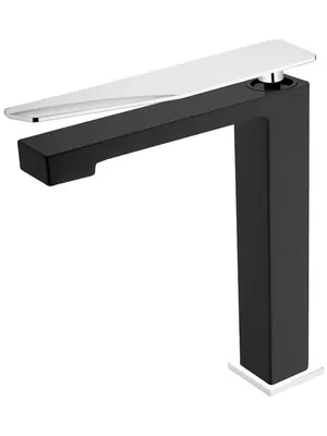 Смеситель Boheme 142-BCR.2 для раковины, на 1 отверстие, однозахватный, черный+хром