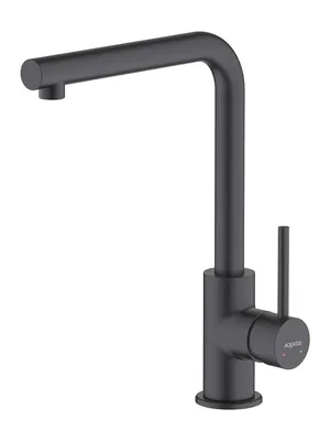 Смеситель для кухни Aquatek AQ1380MB однозахватный, поворотный излив 281мм, черный матовый