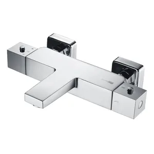 Смеситель для ванны/душа WasserKRAFT Alme 1511 Thermo настенный, короткий излив, цвет: хром