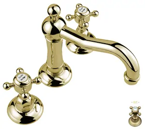 Смеситель для раковины Nicolazzi двухзахватный трехсекционный, бронза 1409BZ70