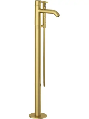Смеситель KLUDI для ванны/душа, напольный, однозахватный, золото матовое 38590N076