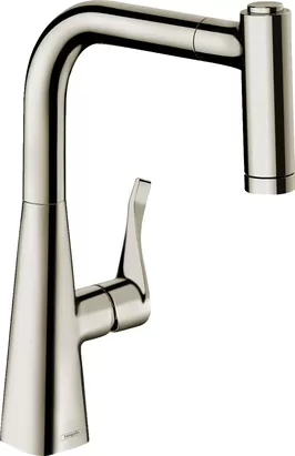 Смеситель Hansgrohe для кухни 220 мм, вытяжной душ, 2 типа струи, сталь 73800800