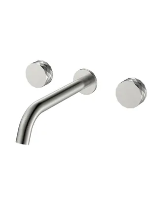 Смеситель Boheme 152-2-NB для раковины, встраиваемый, двухзахватный, ручки:diamond, никель браш