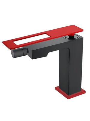 Смеситель Boheme 146-BR для биде, на 1 отверстие, однозахватный, черный+красный