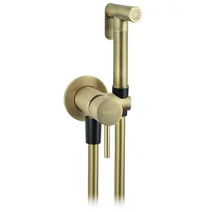 Гигиенический душ Giulini Futuro FSH25BROP однорычажный смеситель, лейка, шланг, бронза матовая