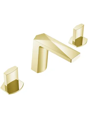 Смеситель Boheme для раковины, на 3 отверстия, двухзахватный, золото мат 150-MG-ICE