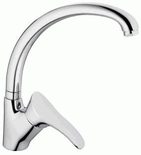 Смеситель Ledeme Н01 для кухни, поворотный излив, однозахватный, хром L4101