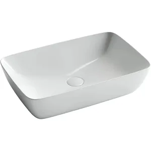 Раковина накладная Ceramicanova 590х400х145 прямоугольная, без перелива, белая CN2003
