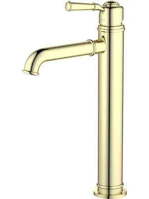 Смеситель для раковины Aquatek AQ1504PG однозахв., излив 235мм, б/дон. клапана, зол. полир