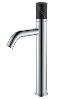 Смеситель Boheme 122-CR-MR-B для раковины, на 1 отв,однозахв, ручка мрамор, хром