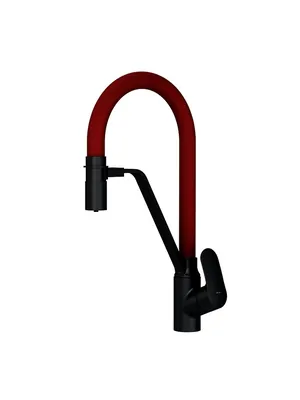Смеситель AM.PM для кухни F8007828 с гибким изливом, каналом для питьевой воды, красный+черный