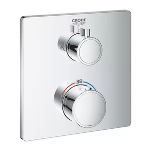 Смеситель Grohe 24079000 термостат для душа, переключатель 2 режима, внешняя часть, квадрат, хром