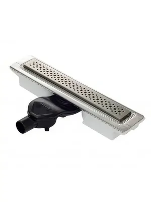 Душевой лоток BERGES 400, мат.хром, боковой выпуск S-сифон D50 H60, 090129