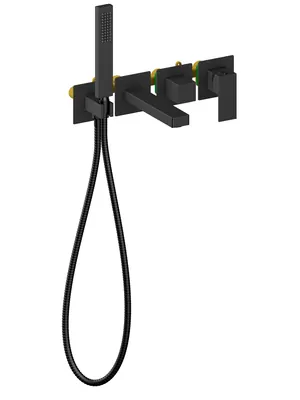 Смеситель для ванны/душа Aquatek AQ1644MB встраиваемый, однозахв., с руч. душем, черный мат