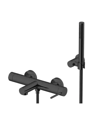Смеситель GATTONI 9000/90NO для ванны/душа, настенный, чёрный мат