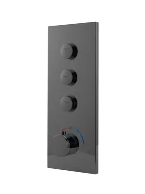 Смеситель для душа Vincea 120х295 встраиваемый,термостат.,трехфункцион.,вороненая сталь VSCV-433TGM