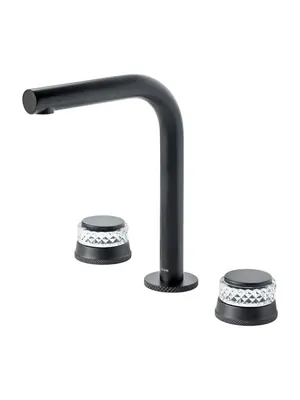 Смеситель Boheme 152-B-A для раковины, на 3 отверстия, двухзахватный, черный