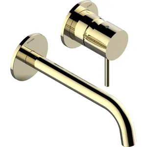 Смеситель для раковины Bossini Z00730021 встраиваемый, излив 185 мм., внеш. часть, золото