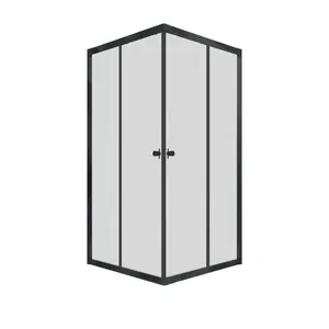 Душевой уголок Triton -Блэк (80х80) без поддона, стекло 4 мм прозрачное/профиль черный DK332