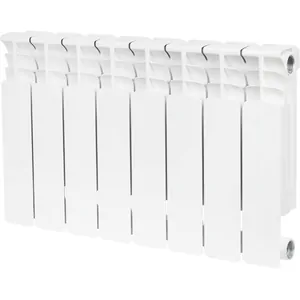 Радиатор STOUT 350 8 секций, биметаллический, боковое подключение, RAL9016 SRB-0310-035008