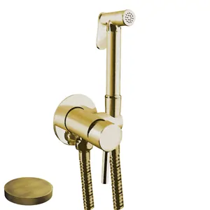 Гигиенический душ Giulini Futuro FSH25OSP однорычажный смеситель, лейка, шланг, брашированное золото