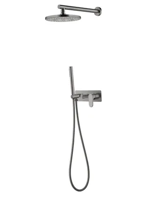 Душевая система Boheme 454-GM встраиваемая, однозахватная, верхний/ручной душ, графит