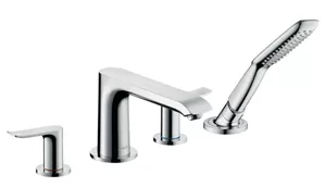 Смеситель Hansgrohe 31442000 на борт ванны, 4 отверстия, ручной душ, двухзахв.,внешняя часть