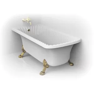 Ванна MIGLIORE ANG 174x83 на 4-х лапах "LEONE" STANDART установка к стене, белая/бронза 27003