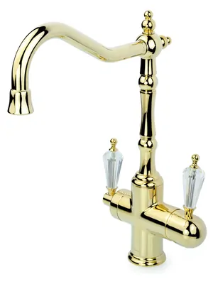 Смеситель Boheme Oro 112-SW для кухни, однозахватный, c краном для п/воды, золото