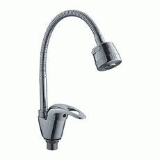 Смеситель Ledeme Н02-В для кухни, с гибким изливом, однозахватный, хром L4302-B