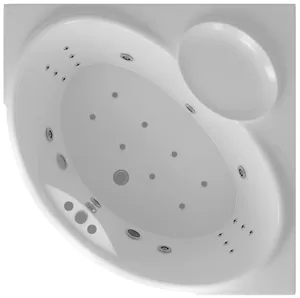Ванна акриловая Акватек 150х150 аэромассаж, пневмо управление, панель, каркас, слив