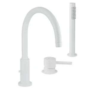 Смеситель на борт ванны Giulini F6565BDBO на 3 отверстия, однозахватный, цвет: белый матовый