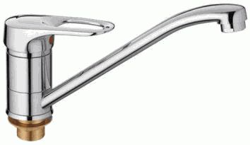 Смеситель Ledeme Н04 для кухни, однозахватный, поворотный излив, хром L4904