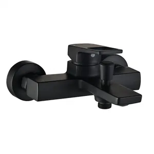 Смеситель для ванны/душа Swedbe 2030В однорычажный, настенный, короткий излив, черный матовый