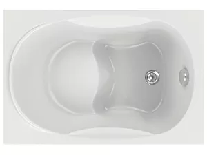 Ванна акриловая BAS 1050х700 сидячая, каркас, без слива-перелива, цвет: белый