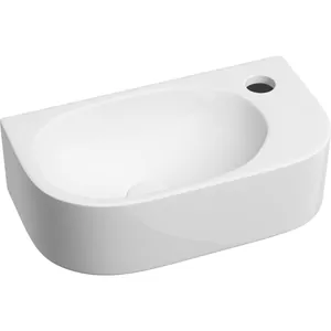Раковина подвесная Ceramicanova 409х224х110 чаша слева,отв. под смес.,белый CN6066L