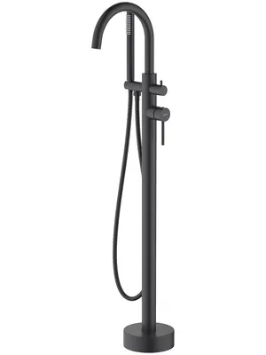 Смеситель для ванны/душа Aquatek AQ1345MB напольный, однозахватный, с руч. душем, черный мат