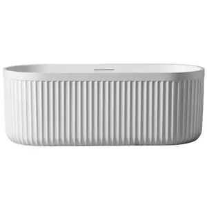 Ванна из искусственного камня Abber (1700x750) отдельностоящая, слив-пер, белая мат AM9925