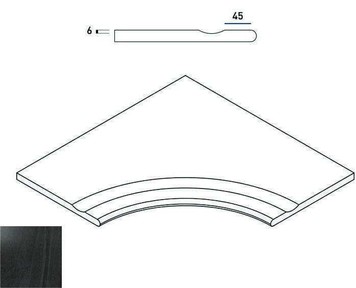 Contempora X2 Carbon Bordo Svasato Angolare Round 30 60X60 матовая