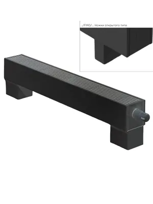 Конвектор напольный Gekon (130х1200х130) RAL9005, 1005 Вт, черный матовый