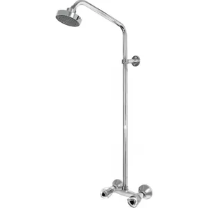 Душевая система VARION Armaturen 1530 14 2 смеситель с керам. кран-буксами, стойка, верх. душ