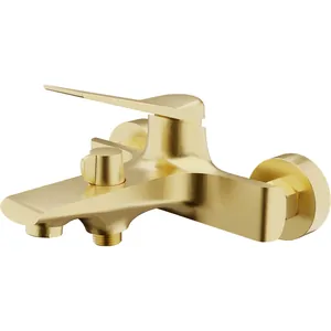 Смеситель для ванны/душа ESKO SHA54Gold настенный, однозахватный, короткий излив, золото