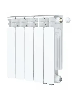 Радиатор биметаллический Rifar Ventil BVR 350 нижнее правое подключение, 5 секции, 695 Вт