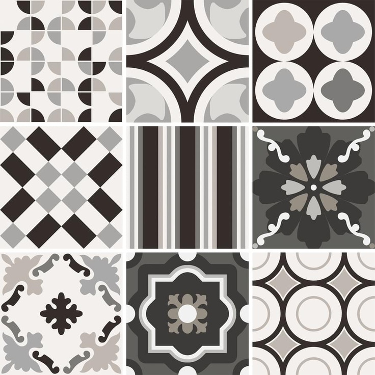 Sant Agostino Patchwork Black White CSAPBWMX20 Mix 20x20 матовая