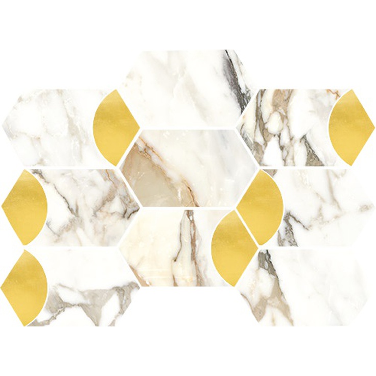 Vallelunga Luce Esagona Oro Lusso 26x35 глянцевая