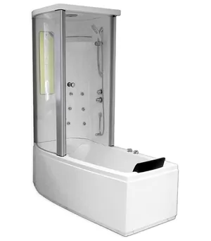 Акриловая ванна Gemy (1700х850х2200) гидромассажная, с душевой кабиной, левая G8040 B L