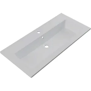 Раковина Aquanet 100 прямоугольная, литьевой мрамор, белый 328016