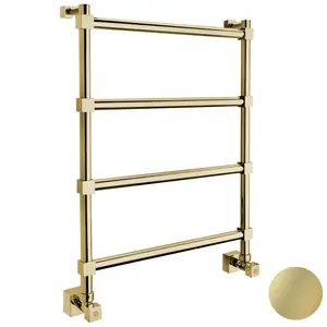 Полотенцесушитель водяной Margaroli Sole 442TQ-4 (706х510) английское золото, 442TQ4604EGO