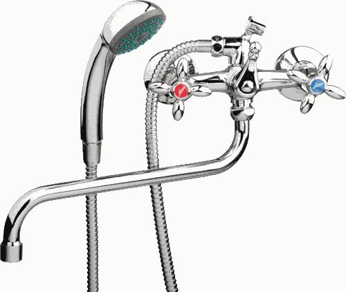 Смеситель Ledeme Н27 настенный, для ванны и душа, с душевой лейкой, хром L2127