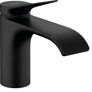 Смеситель Hansgrohe 75010670 для раковины, однорычажный, 80, сливной гарнитур, мат.черный